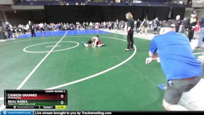 70 lbs Champ. Round 2 - Beau Babka, Twin City Wrestling Club vs Cannon Grannes, Washington