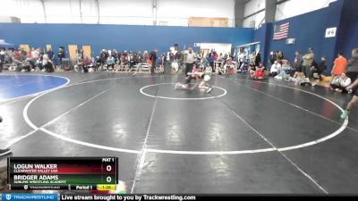 70 lbs Cons. Round 3 - Logun Walker, Clearwater Valley USA vs Bridger Adams, Sublime Wrestling Academy