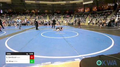 64 lbs Quarterfinal - Graham Sandoval, Ponca City Wrestling vs Max Miner, Standfast