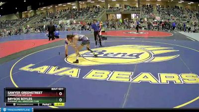 102 lbs Semifinal - Bryson Boyles, Pleasant Hill Wrestling Club vs Sawyer Greenstreet, Cornerstone Mat Club