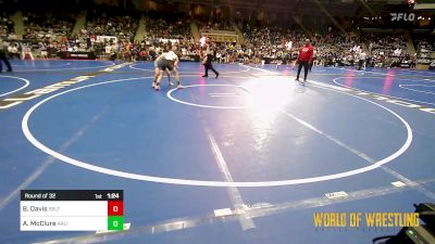 100 lbs Round Of 32 - Boe Davis, Sebolt Wrestling Academy vs Aidan McClure, Arlington Cardinals