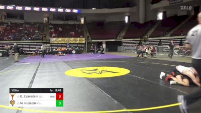 125 lbs Consi Of 16 #1 - Graham Ziperstein, Texas vs Musab Hussein, West Chester