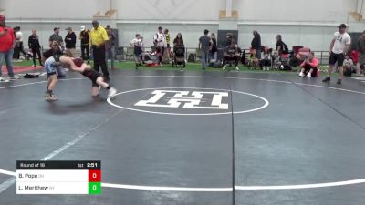 70-M lbs Round Of 16 - Bristol Pope, OH vs Liam Merithew, NY