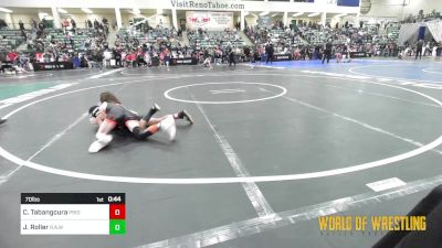 70 lbs Quarterfinal - Cashess Tabangcura, Pride Wrestling vs Jaxon Roller, Rollers Academy Of Wrestling