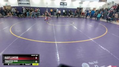 98 lbs Semifinal - Auzzy Carter, Powell Middle School vs Trenton Enis, Thermopolis