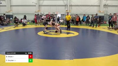 C-120 lbs Consi Of 8 #2 - Bryce Glaze, IN vs Casen Snyder, OH