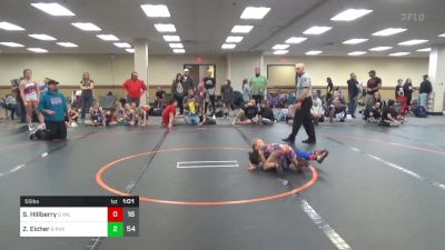 55 lbs Rr Rnd 3 - Sadie Hillberry, Valkyrie Girls WC Blue vs Zoey Eicher, Phoenix Girls Red