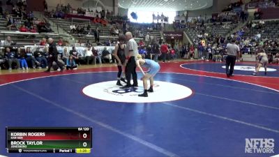 6A 120 lbs Quarterfinal - Brock Taylor, Jonesboro vs Korbin Rogers, Har-Ber