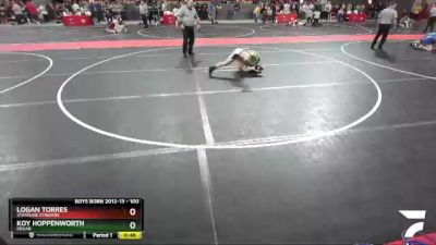 100 lbs Cons. Round 4 - Logan Torres, Stateline Stingers vs Koy Hoppenworth, Edgar