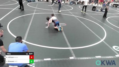 76 lbs Consi Of 8 #2 - Kameryn Allison, Pocola Youth Wrestling vs Jaxson Brewer, Miami Takedown Club