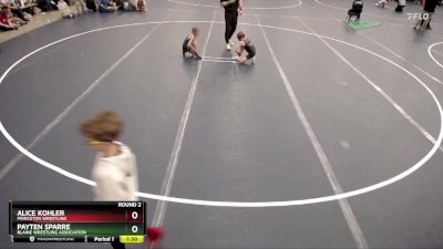 Round 2 - Payten Sparre, Blaine Wrestling Association vs Alice Kohler, Princeton Wrestling