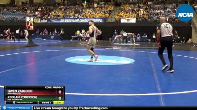 157 lbs Cons. Round 3 - Keegan Roberson, UNC Pembroke vs Owen Zablocki, Indianapolis