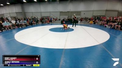 106 lbs Round 1 (8 Team) - Zoey Haney, Missouri Fire vs Gable Hemann, Iowa