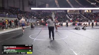 126 lbs Quarterfinal - Walker Doyal, WR-Topeka Blue Thunder vs Talon Verbeck, Maize