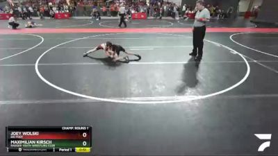 63 lbs Champ. Round 1 - Maximilian Kirsch, Badger Youth Wrestling Club vs Joey Wolski, Big Foot