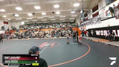 58-63 lbs Semifinal - Rhett Goolsbey, Powell Wrestling Club vs Craig Krantz, North Big Horn Rams