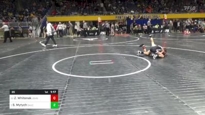 65 lbs Round Of 32 - Zeke Whitenak, Johnsonburg vs StevyJ Mytych, Saucon Valley