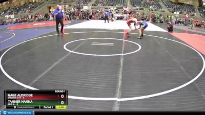 122 lbs Round 1 (4 Team) - Gage Aldridge, Oregon City vs Tanner Hanna, Aloha