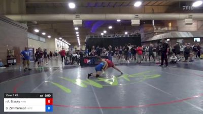 112 lbs Cons 8 #1 - Aspen Blasko, Pinnacle Wrestling Club vs Sarah Zimmerman, Hays Wrestling Club