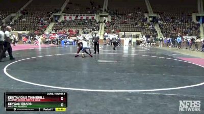 145 lbs Cons. Round 3 - Keygan Ebarb, Houston Academy vs Kentavious Tinniehill, Alabama School For The Blind