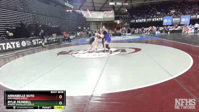 Girls 3A/4A 155 Cons. Round 3 - Rylie Mundell, Rogers (Puyallup) (Girls) vs Annabelle Suto, Oak Harbor (Girls)