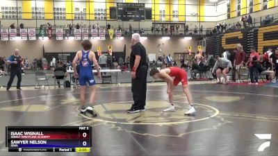 106 lbs Quarterfinal - Isaac Wignall, Sebolt Wrestling Academy vs Sawyer Nelson, Iowa