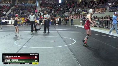 95 lbs Quarterfinal - Kenzie Nondorf, Hoxie Kids vs Halle Holmes, Frontenac Youth Wrestling Club