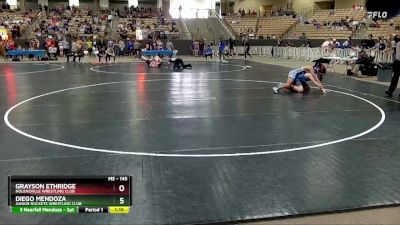 145 lbs Champ. Round 1 - Grayson Ethridge, Nolensville Wrestling Club vs Diego Mendoza, Junior Rockets Wrestling Club