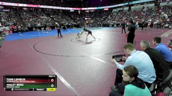 Girls 138 lbs Semifinal - Tiani LeMieux, Sturgeon Bay/Sevastopol Girls vs Hailey Berg, Bonduel Girls