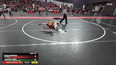 87 lbs Cons. Round 5 - Manuel Diaz, Evansville Wrestling Club vs Kash Romsos, Cameron