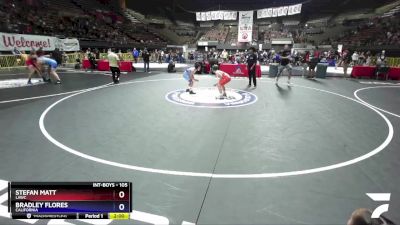 105 lbs Semifinal - Stefan Matt, LAWC vs Bradley Flores, California