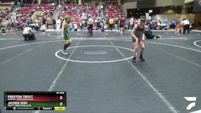 90 lbs Cons. Round 2 - Preston Trout, Russell Wrestling Club vs Jayden Gish, Pratt Wrestling Club