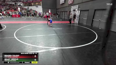 51 lbs Quarterfinal - Brady Heroux, Peshtigo Bulldogs vs Braden Toledo, Burlington Youth WC