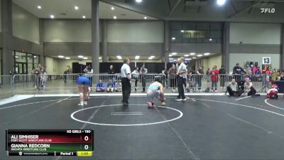 190 lbs Cons. Semi - Gianna Redcorn, Wichita Wrestling Club vs Ali Simhiser, Fort Scott Wrestling Club