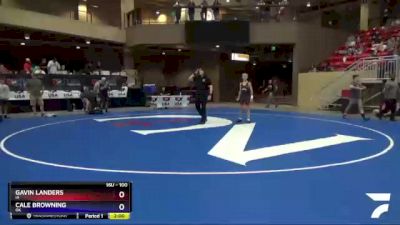 100 lbs Quarterfinal - Gavin Landers, IA vs Cale Browning, OK