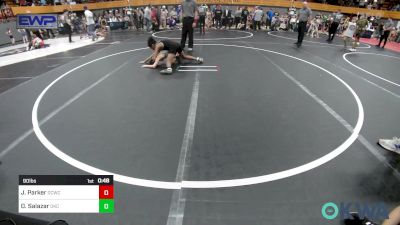 90 lbs Semifinal - Jett Parker, Deer Creek Wrestling Club vs David Salazar, OKC Saints Wrestling