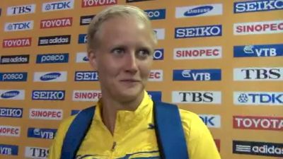 Carolina Kluft after long jump final at Daegu 2011 World Championships