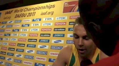 LJ van Zyl after qualifying for 400H final at Daegu 2011 World Championships Day 4 Interviews