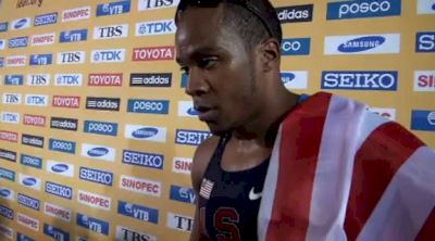 Walter Dix after winning silver medal in 200 behind Bolt at Daegu 2011 World Track Championships