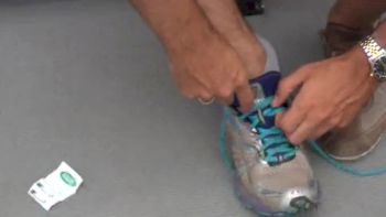 Iannis tries on some new kicks
