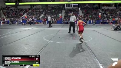 76 lbs Quarterfinal - Diezel Russell, Winfield vs Briggs Johnson, Columbus