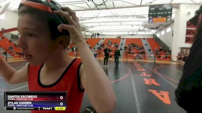 82 lbs Round 1 - Santos Escobedo, Powell Wrestling Club vs Dylan Hansen, Powell Wrestling Club