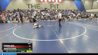 82 lbs Champ. Round 1 - Tiyeken Leos, Timpanogos Wrestling vs Kreedyn Evans, Cougars Wrestling Club