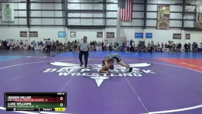 144 lbs Quarterfinals (8 Team) - Jensen Miller, EAST CAROLINA WRESTLING ACADEMY vs Luke Williams, IRONTIDE WRESTLING CLUB