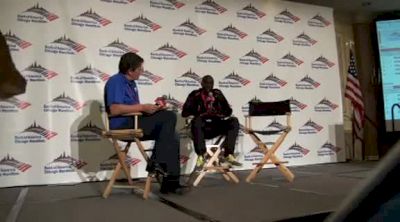 Moses Mosop after winning the Chicago Marathon 2011