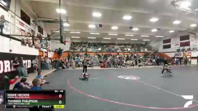 49 lbs Cons. Semi - Thorbin Philipson, Cody Wrestling Club vs Hawk Hecker, North Big Horn Rams