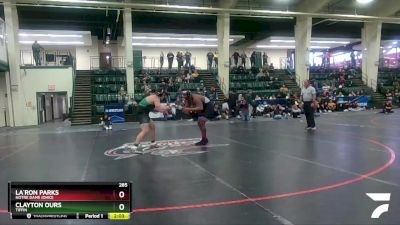 285 lbs 3rd Place Match - Clayton Ours, Tiffin vs La`Ron Parks, Notre Dame (Ohio)