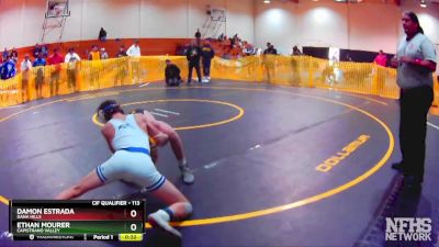 113 lbs Cons. Round 4 - Ethan Mourer, Capistrano Valley vs Damon Estrada, Dana Hills