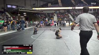 92 lbs Semifinal - Chassidy Carlisle, Hays vs Bri Sams, Frontenac Youth Wrestling Club