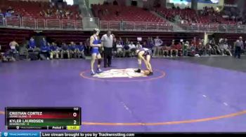 132 lbs Round 4 (8 Team) - Cristian Cortez, Grand Island vs Kyler Lauridsen, Bennington